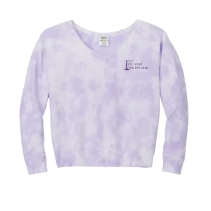 Alternative view of Women's Beach Wash Cloud Tie-dye V-neck Sweatshirt